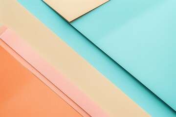 Minimalistic Abstract Background with Colorful Flat Paper Sheets &ndash; Modern Design for Creative Projects, Graphic Design, and Branding. Generative AI