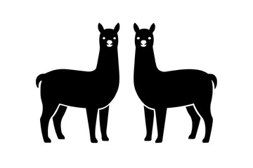 alpaca silhouette vector illustration