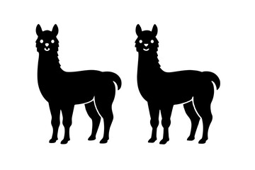 alpaca silhouette vector illustration