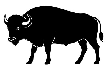 bison silhouette vector illustration