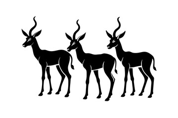 antelope silhouette vector illustration 