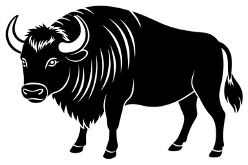bison silhouette vector illustration