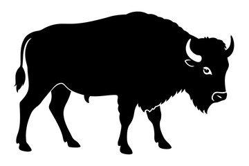 bison silhouette vector illustration