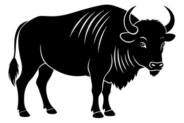 bison silhouette vector illustration