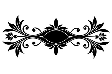 flower decorative border silhouette vector illustration