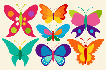 Fototapeta na wymiar butterfly set vector illustration