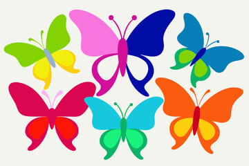 butterfly set vector illustration