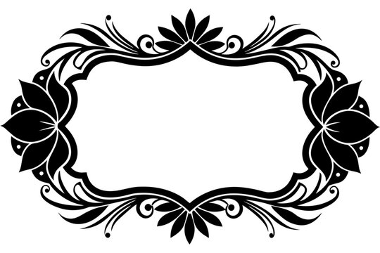 recommend clip art: flower decorative border silhouette vector illustration
