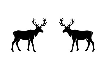 caribou silhouette vector illustration