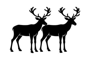 caribou silhouette vector illustration