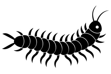 centipede silhouette vector illustration