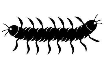 centipede silhouette vector illustration
