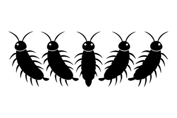 centipede silhouette vector illustration
