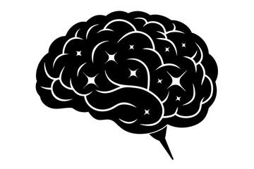 brain silhouette vector illustration