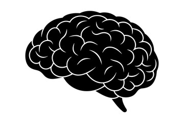 brain silhouette vector illustration