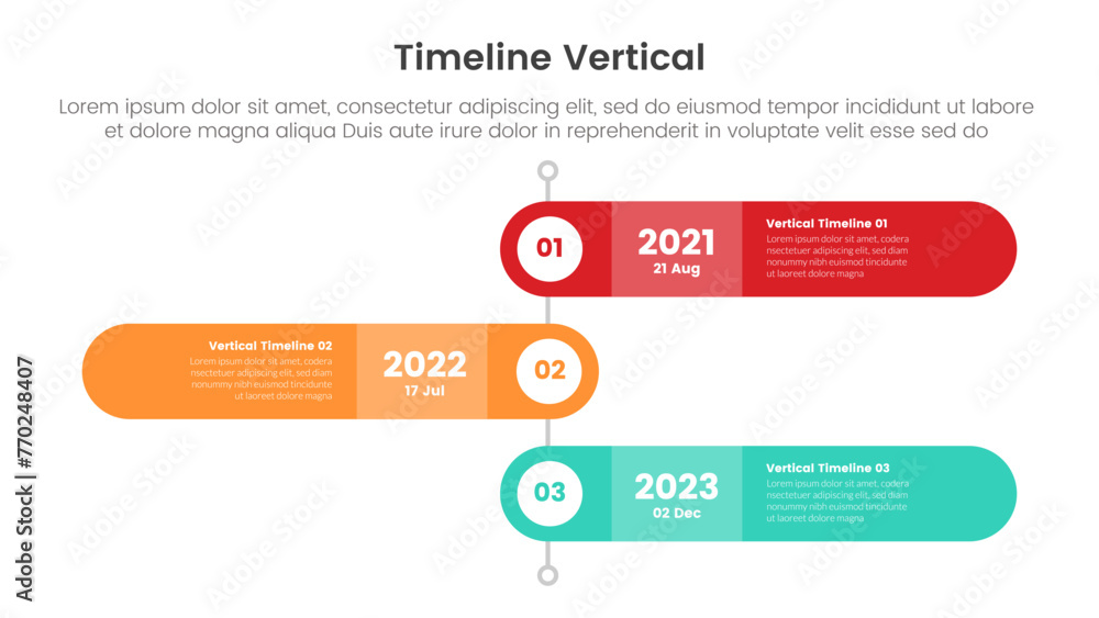 Poster vertical timeline milestone infographic template banner with round rectangle box opposite direction 