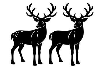 reindeer silhouette vector illustration