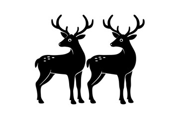 reindeer silhouette vector illustration