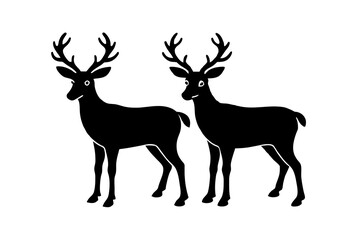 Naklejka na ściany i meble reindeer silhouette vector illustration