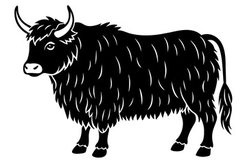 yak cow silhouette vector illustration