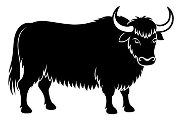 yak cow silhouette vector illustration