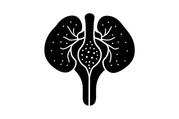 adrenal glands silhouette vector illustration