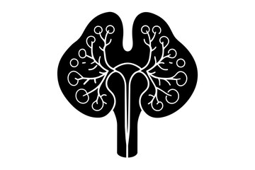 adrenal glands silhouette vector illustration