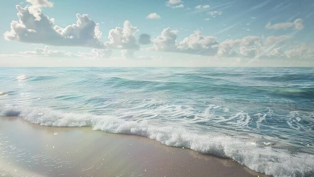  summer breeze  background with beautiful and refreshing beach scene. seamless looping overlay 4k virtual video animation background