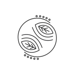 eco floral yin yang icon vector concept design template