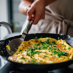 Making omelette