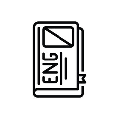 Black line icon for english