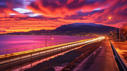 Fototapeta premium sunset in the city high definition(hd) photographic creative image