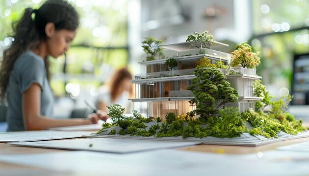 CAD for Sustainable Design Solutions, CAD for sustainable design solutions with an image featuring designers using CAD software to optimize material usage, AI