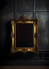 Intricate Gothic Concept Wall Frame with Victorian Details, Elegant Vintage Interior Styling Element, Historical Art Showcase