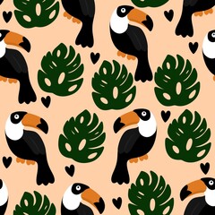 seamless pattern with toucan  © AnaFlvia