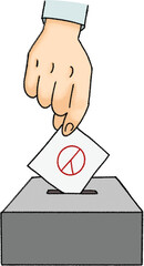 an illustration of a voting scene 투표하는 장면의 일러스트레이션
