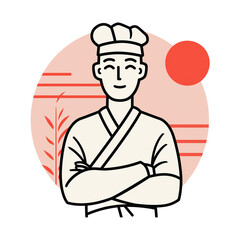 Logo chef mascot character on transparent background. AI Generative