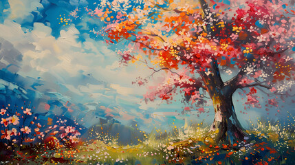 Obraz na płótnie Canvas tree in the forest, beautiful art concept, generative ai