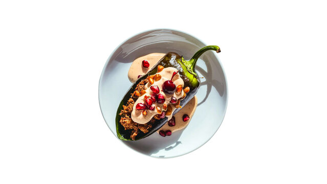 chiles en nogada on a transparent background