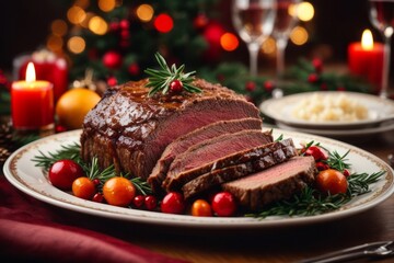 Roast beef dinner menu to celebrate Christmas Day