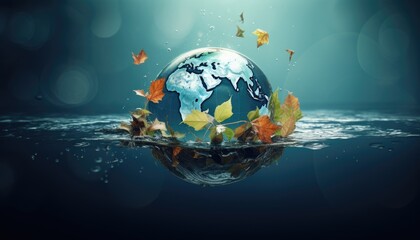 Obraz premium Picture of the earth in the water