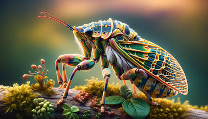 a unique and exotic insect - obrazy, fototapety, plakaty