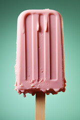 A popsicle ice cream, isolated, in summer pastel colors, with copy space