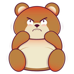 bear angry face cartoon cute