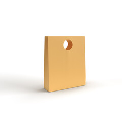 Paper bag 3d renderd image in isolated white background