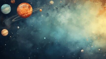 planet in space. astrological background with planets and copy space - obrazy, fototapety, plakaty