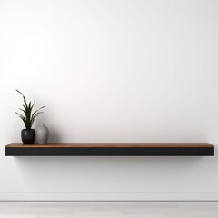 Shelf tv in modern empty room,minimal design