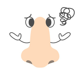 困った顔の鼻のシンプルなキャラクター