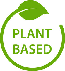 Plant based icon healthy food symbol vegan badge, vegetarian sign