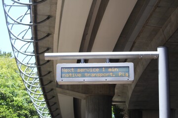Digital signage at a light rail station, Sydney